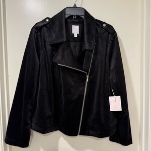 LC Lauren Conrad Black Women's Plus Size Velvet Jacket NWT size 1x